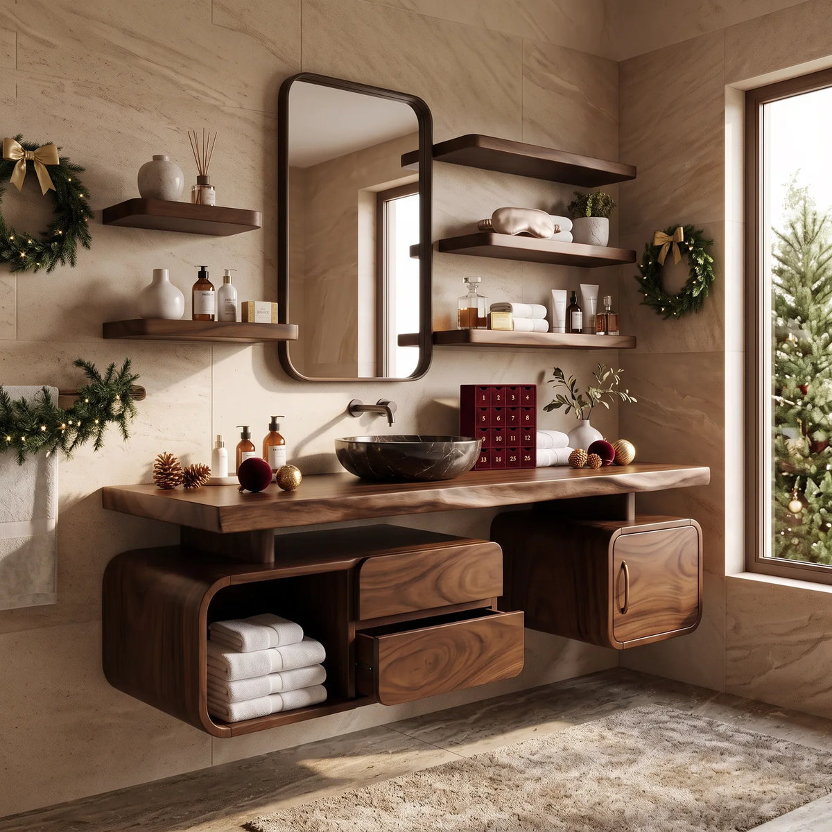 Handcrafted Organic Modern Christmas Vanity Beach Retreat