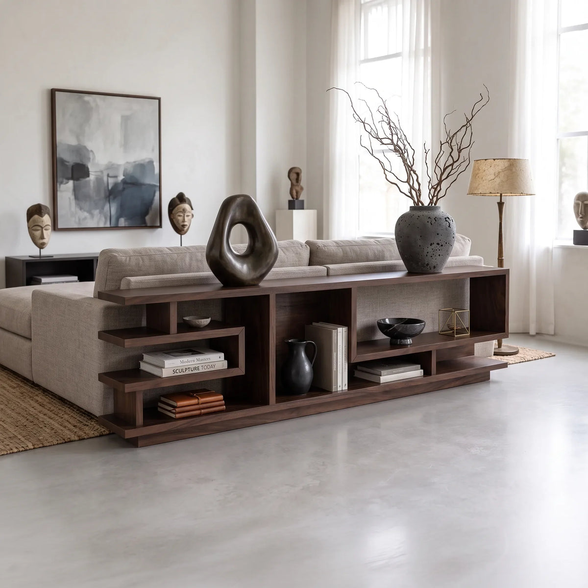Minimalist Open Console Cabinet For Lounge Interior