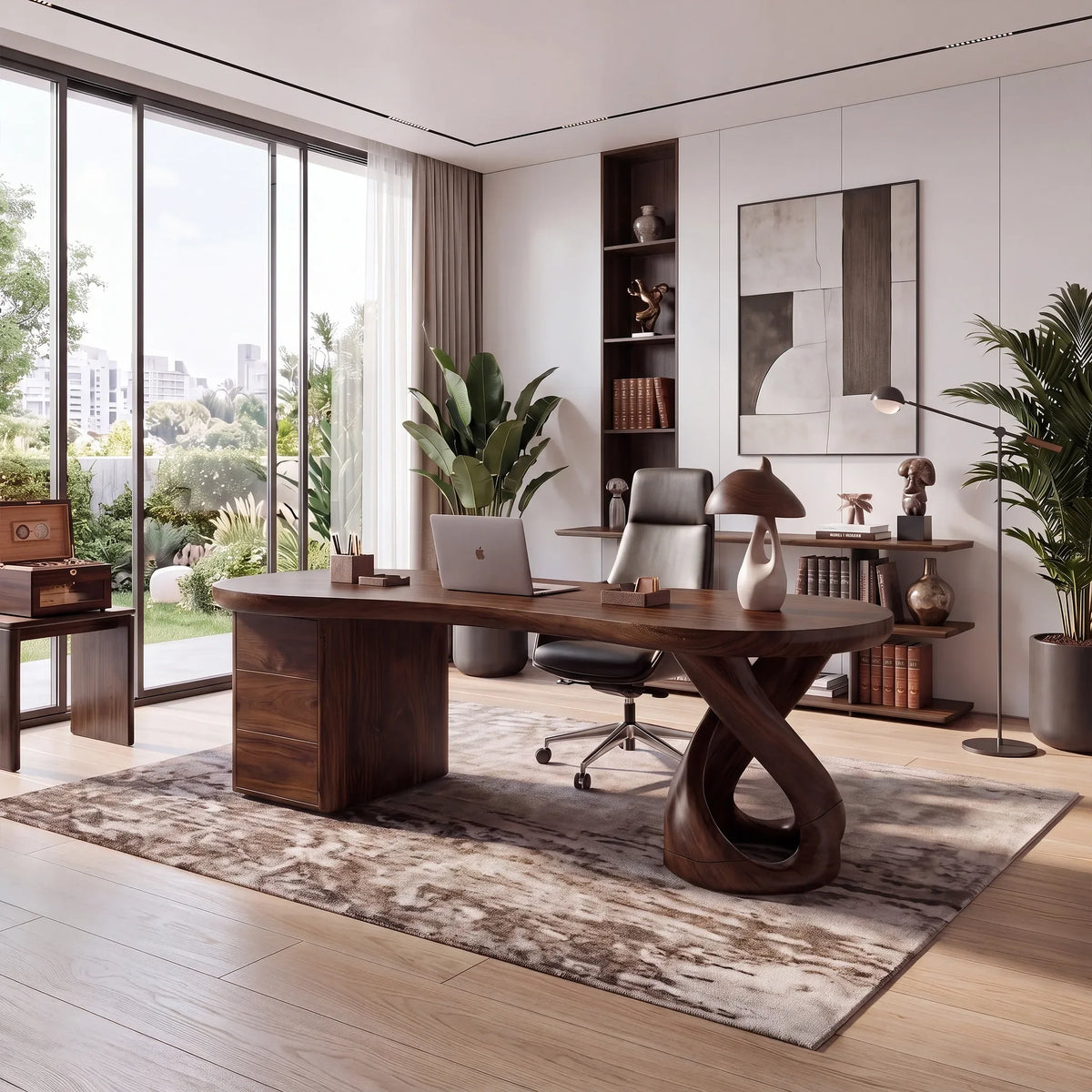 Sculptural Executive Desk Executive Office Desk Office Desk With Loop Leg For Executive Office