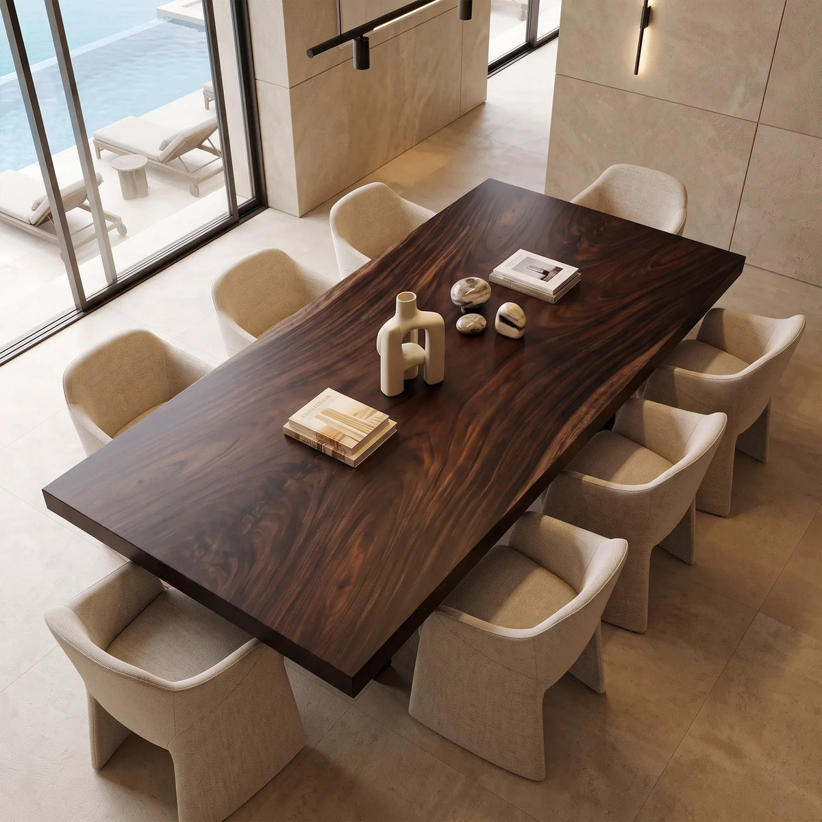 Rustic Rectangular Dining Table Top Outdoor Dining Area