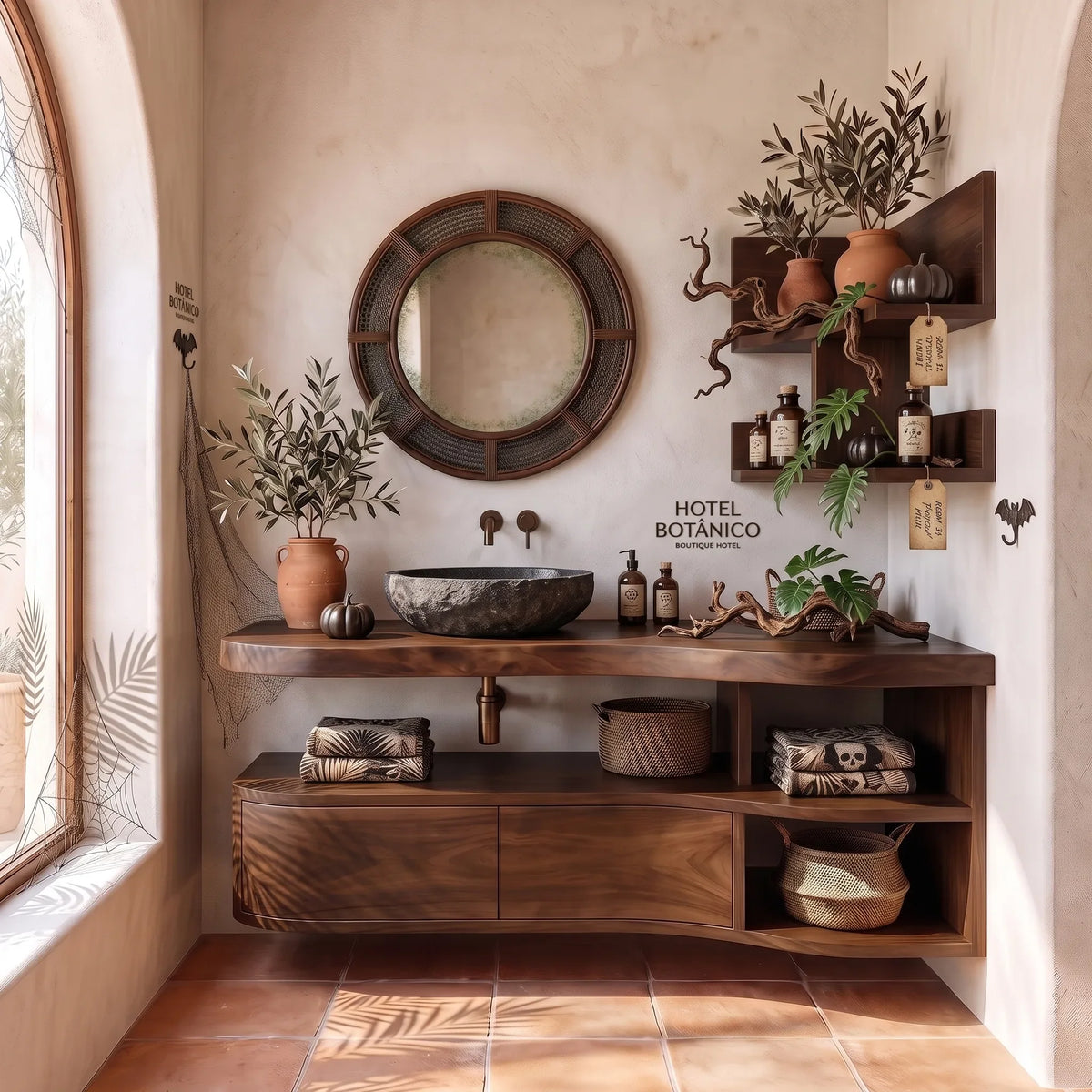 Rustic Skull Floating Bathroom Vanity Modern Bathroom