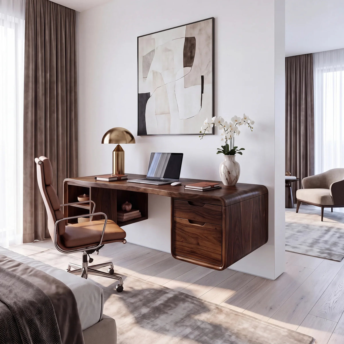 Cozy Computer Desk Home Office Desk Writing Desk With Open Storage For Home Office