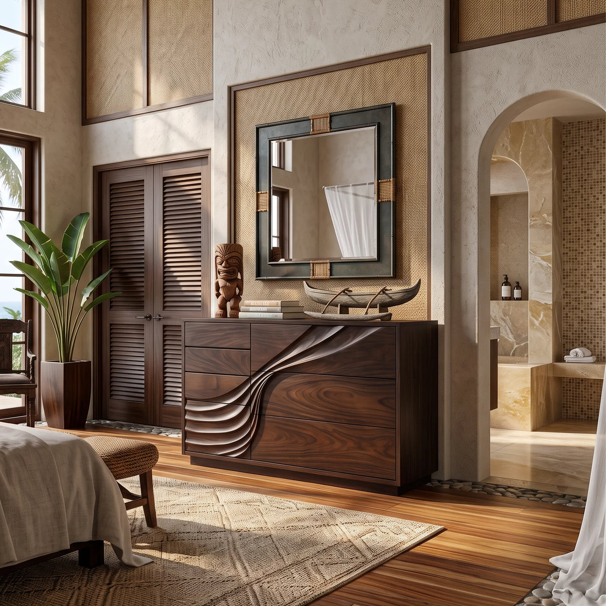 Contemporary Flowing Dresser Drawer For Bedroom Interior