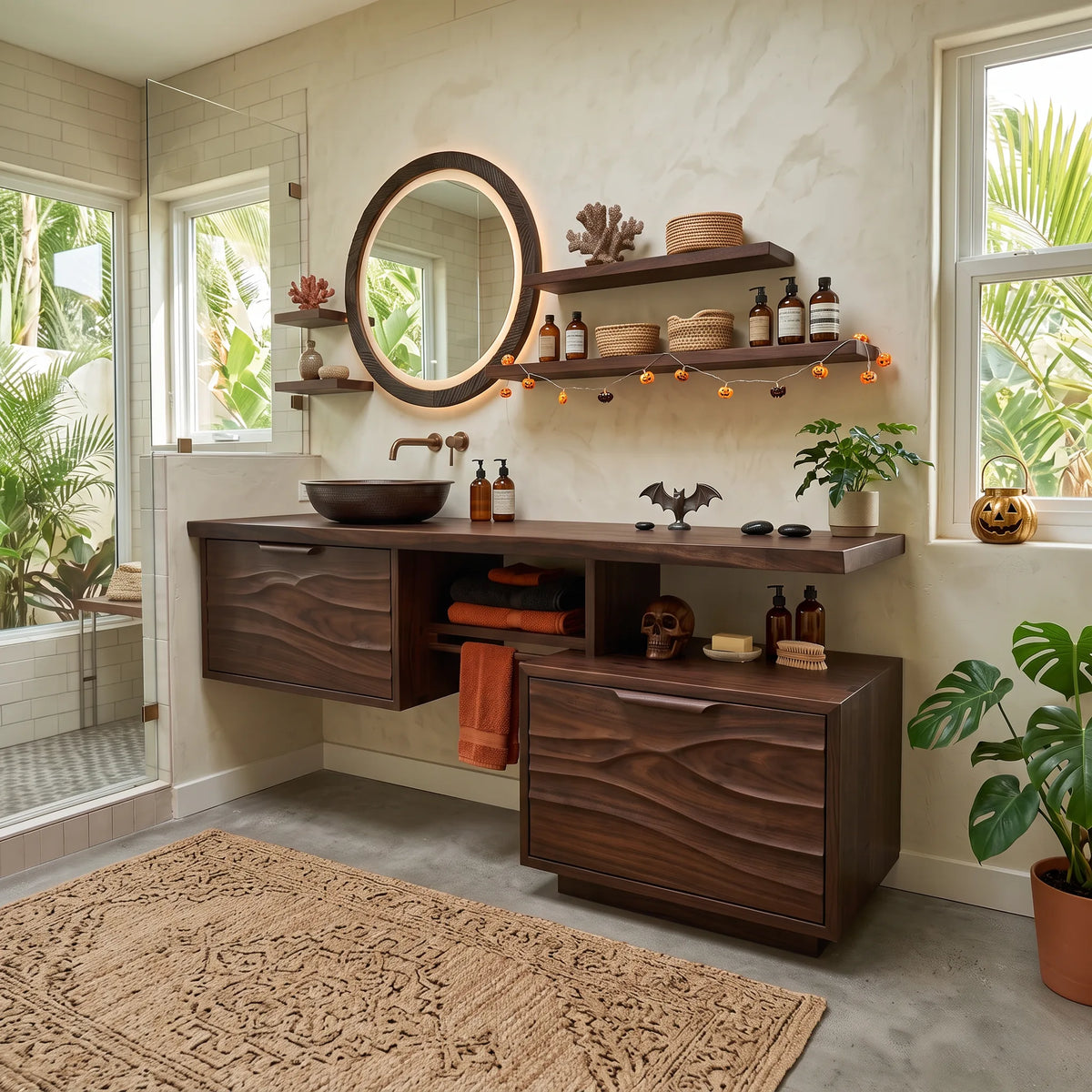 Mid Century Halloween Bathroom Vanity Luxury Ensuite