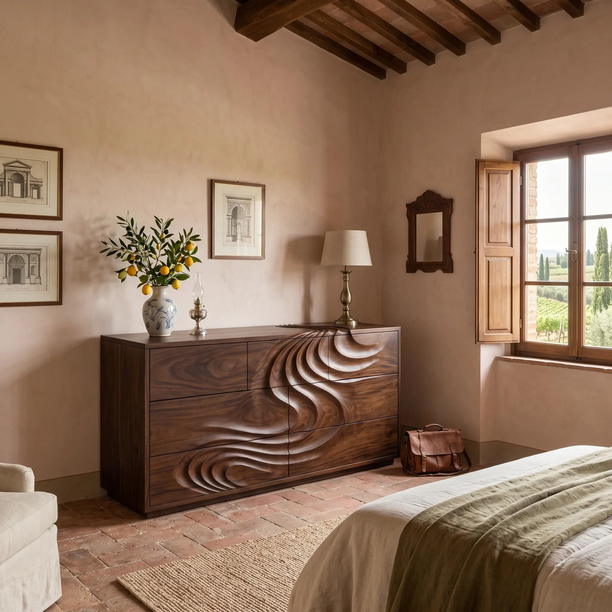 Modern Wave Chest Dresser For Master Bedroom