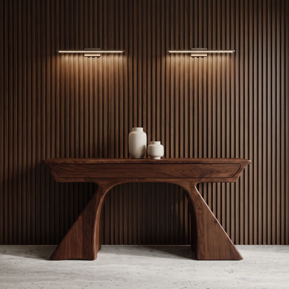 Modern Sculptural Drawer Console Table For Entryway