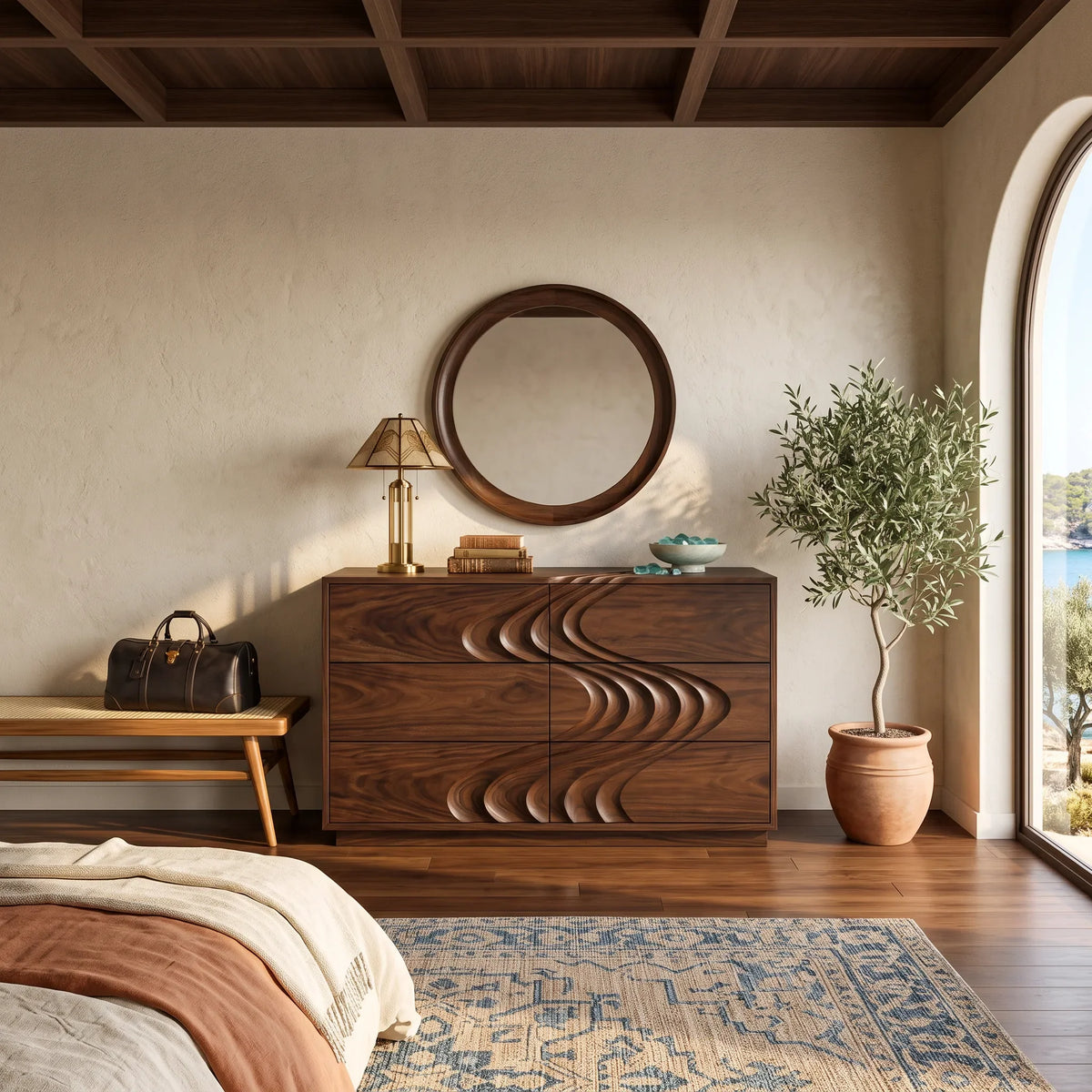 Minimalist Contour Dresser Table For Guest Bedroom