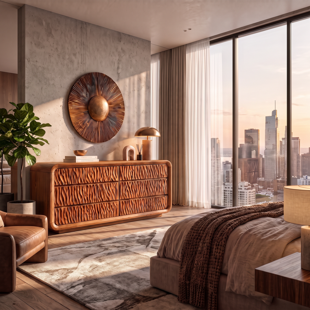 Modern Bedroom Dresser With Soft Curved Edges And Simple Multi Drawer Design For Bedroom