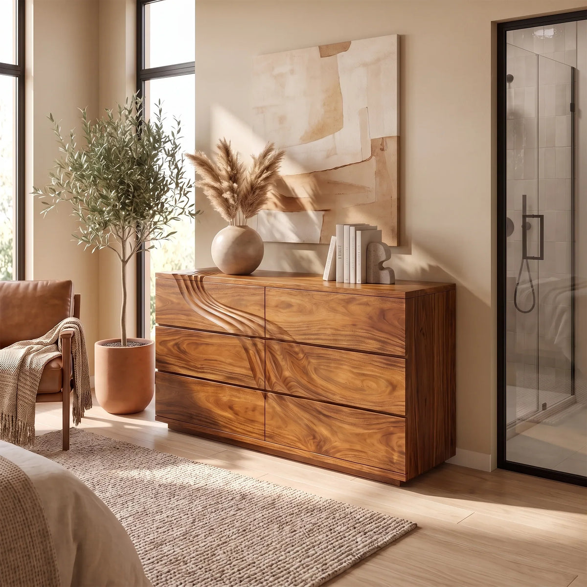 Organic Sculpted Dresser Table For Modern Interior