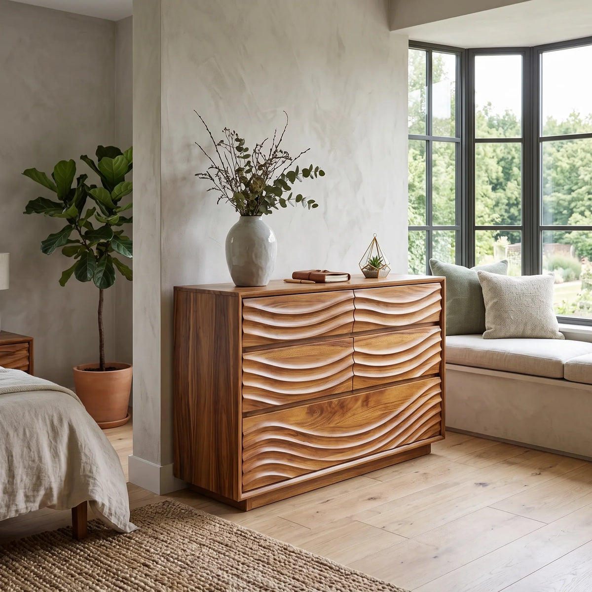 Contemporary Ripple Nursery Dresser For Baby Room