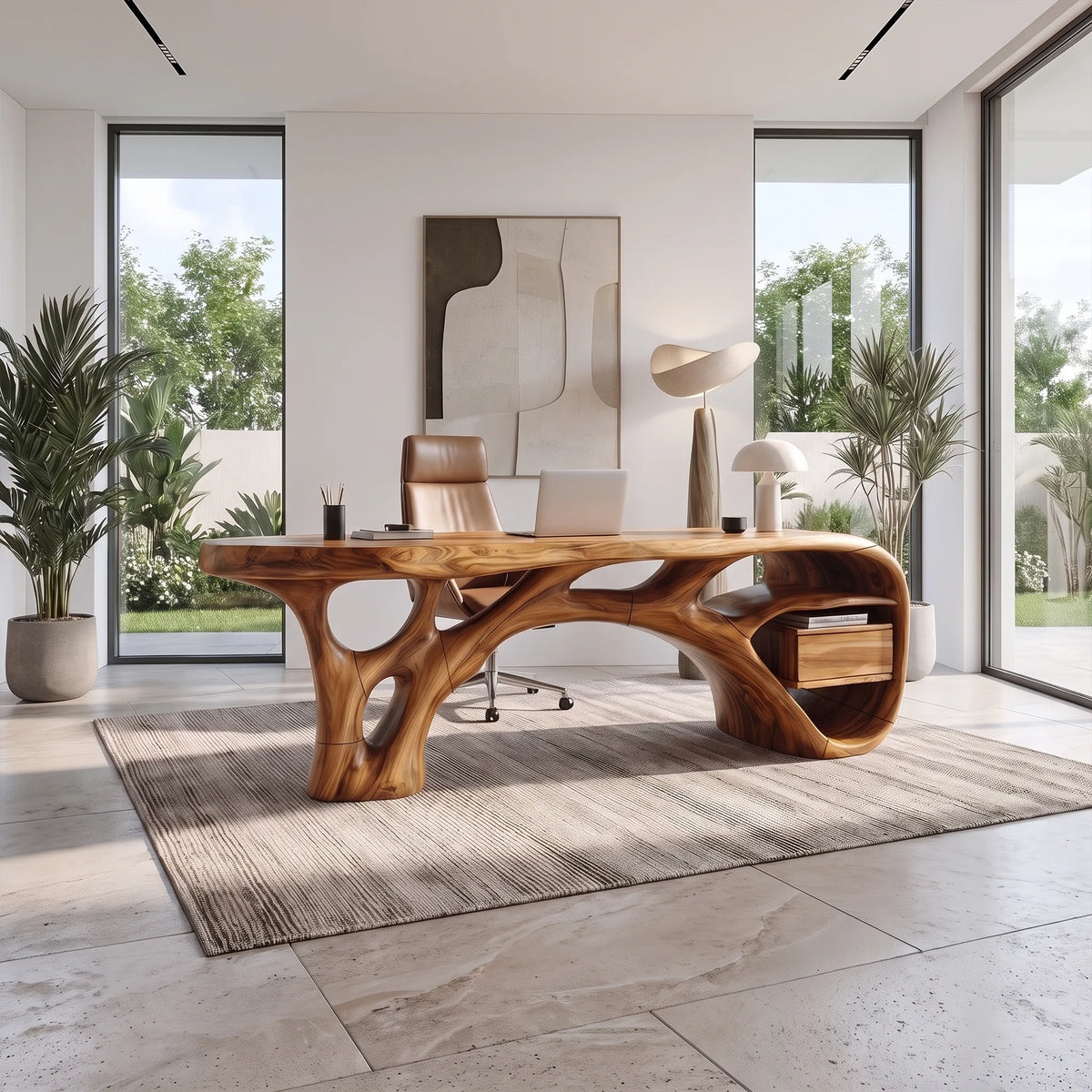 Airy Executive Desk Computer Desk Home Office Desk Open Frame For Modern Office