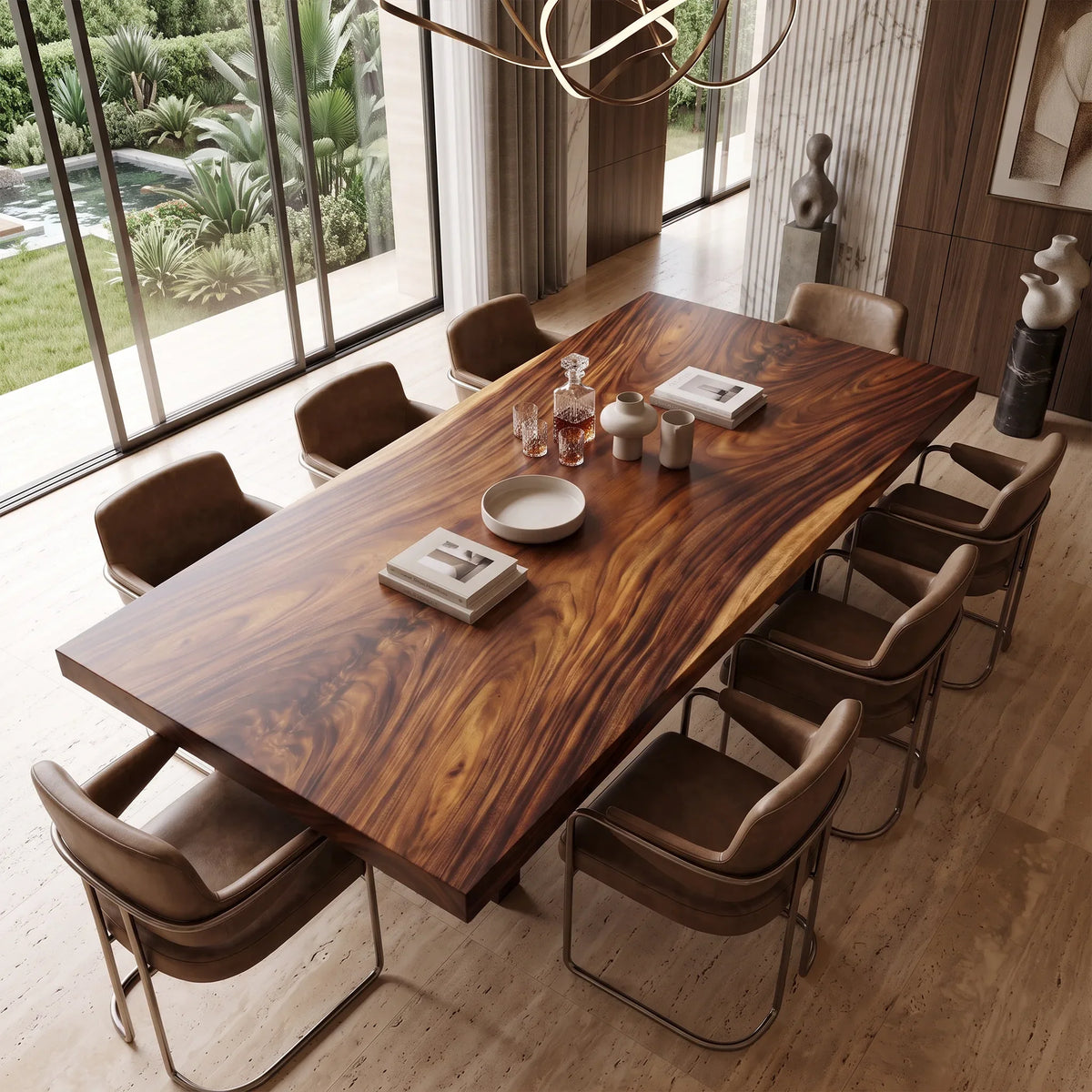 Rustic Rectangular Dining Table Top Outdoor Dining Area
