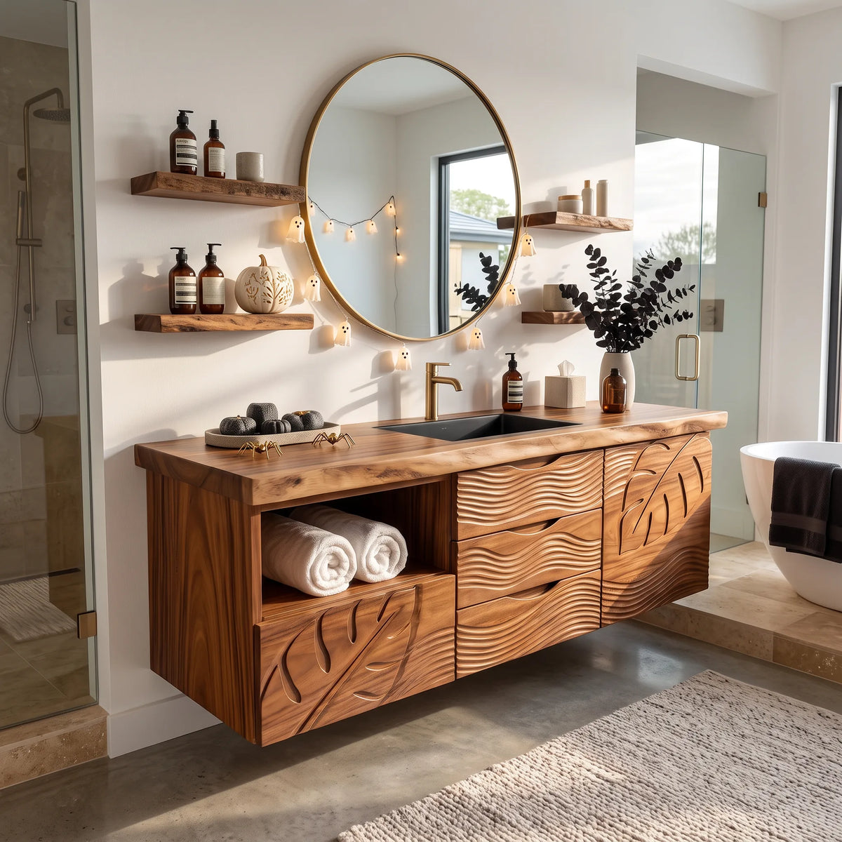 Rustic Halloween Storage Bathroom Vanity Guest Ensuite
