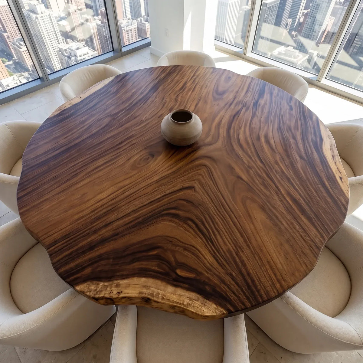 Organic Modern Live Edge Table Top Poolside Dining