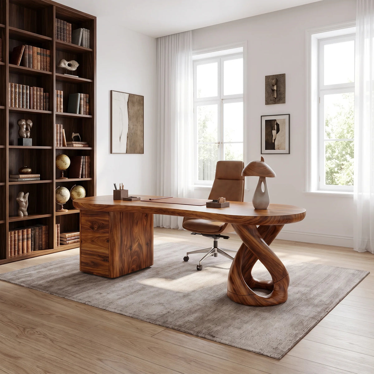 Sculptural Executive Desk Executive Office Desk Office Desk With Loop Leg For Executive Office