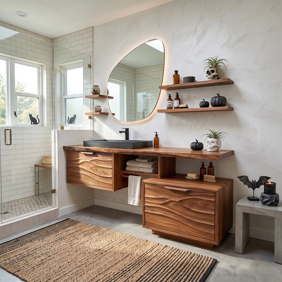 Mid Century Halloween Bathroom Vanity Luxury Ensuite