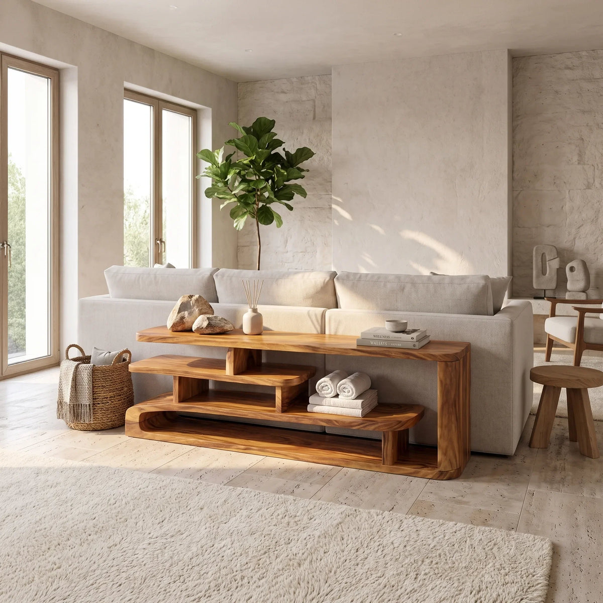 Contemporary Layered Console Table For Modern Hallway