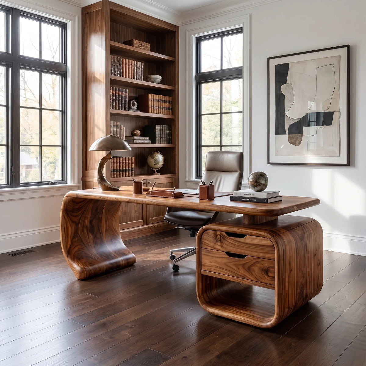 Refined Executive Desk Office Desk Computer Desk With Drawers For Home Office