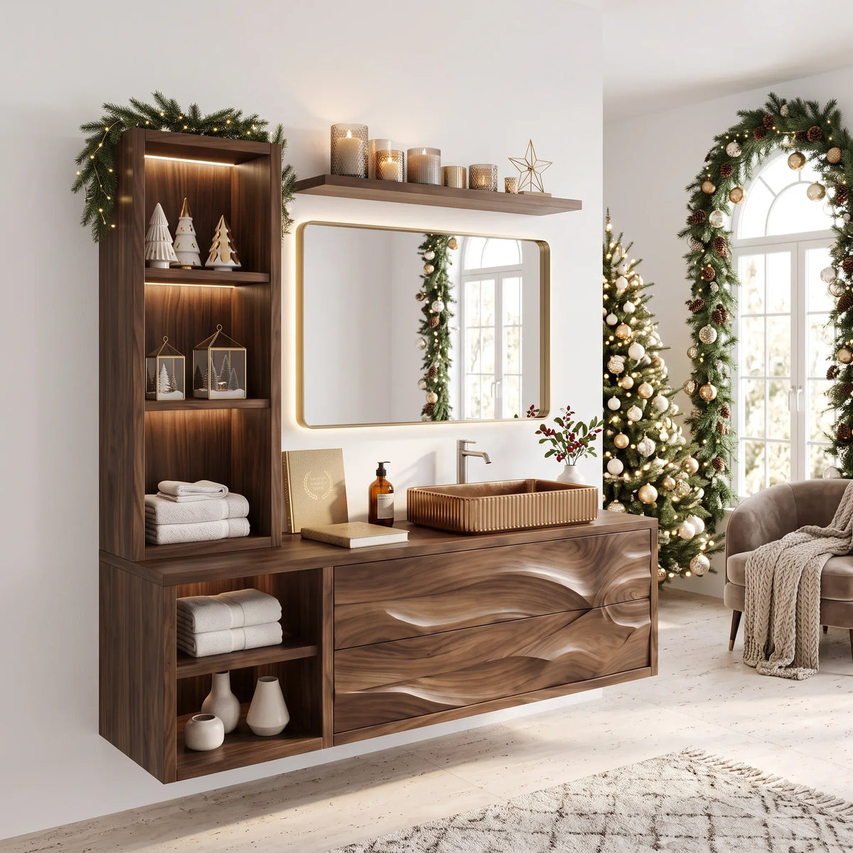 Mid Century Christmas Floating Vanity Urban Apartment