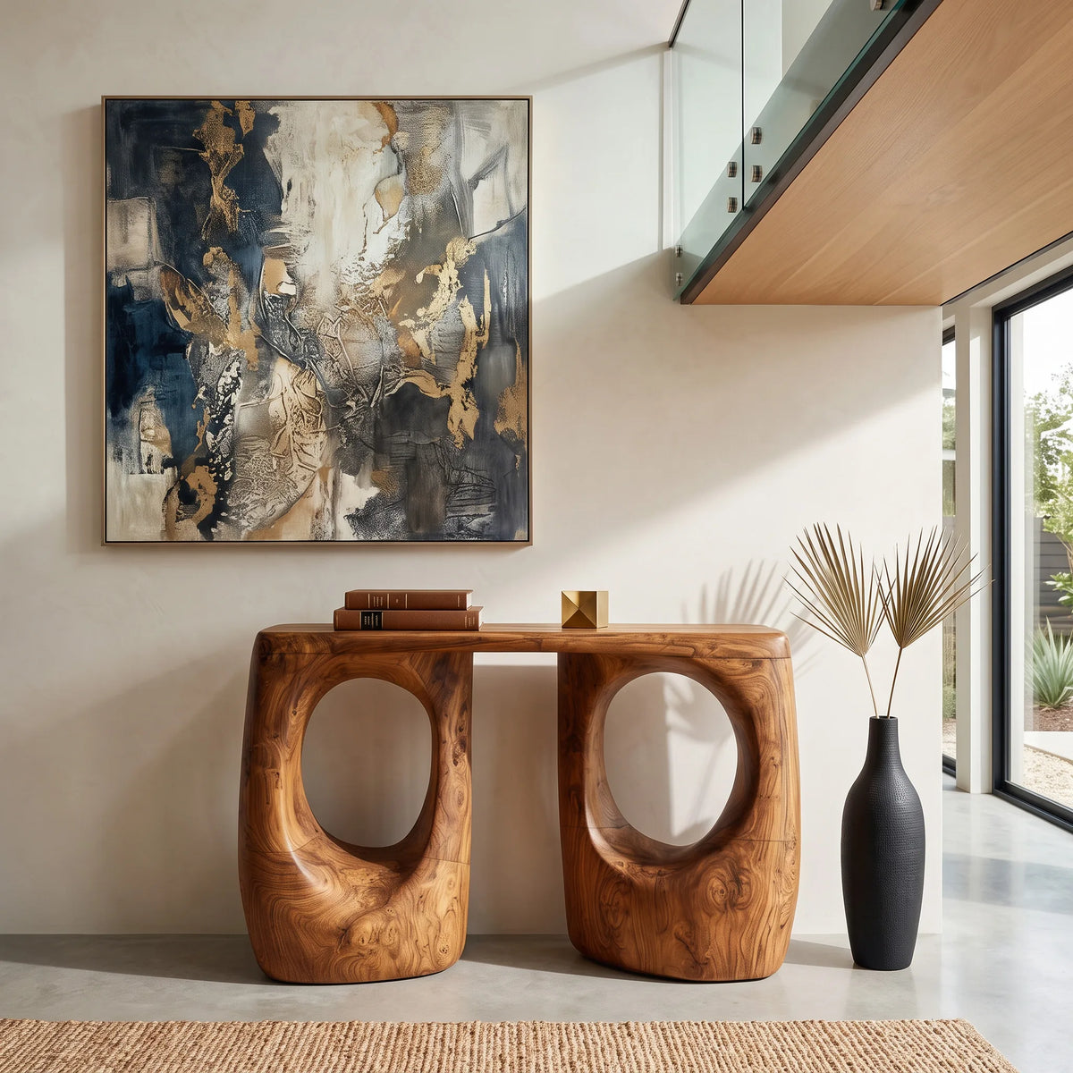 Contemporary Double Arch Console Table For Entryway