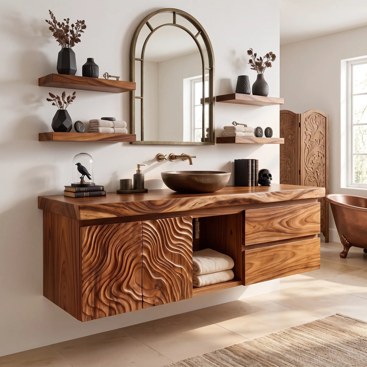 Contemporary Halloween Floating Bathroom Vanity Urban Loft