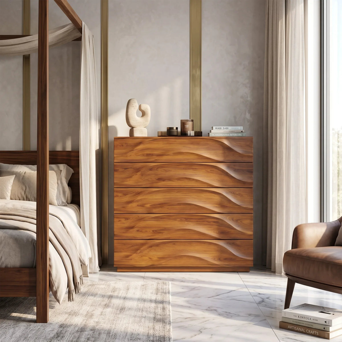 Minimalist Flowing Closet Dresser For Bedroom Space