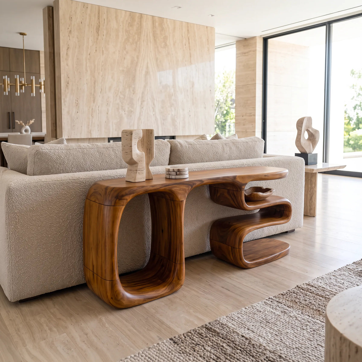 Modern Rounded Cabinet Console For Elegant Entryway