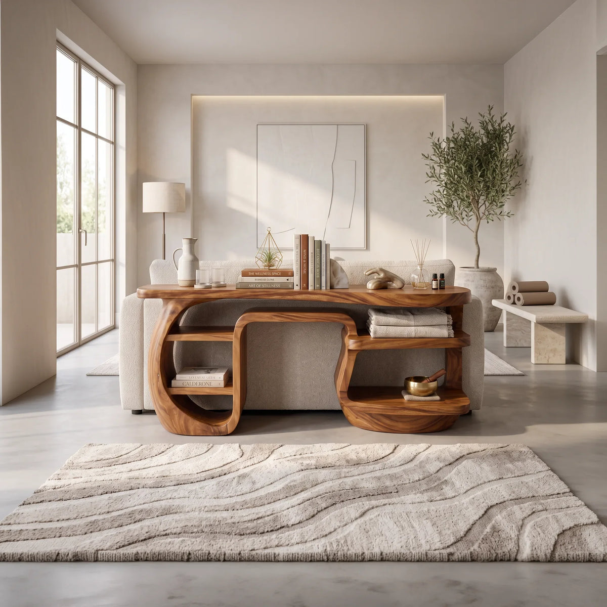 Minimalist Asymmetric Console Table For Lounge Area