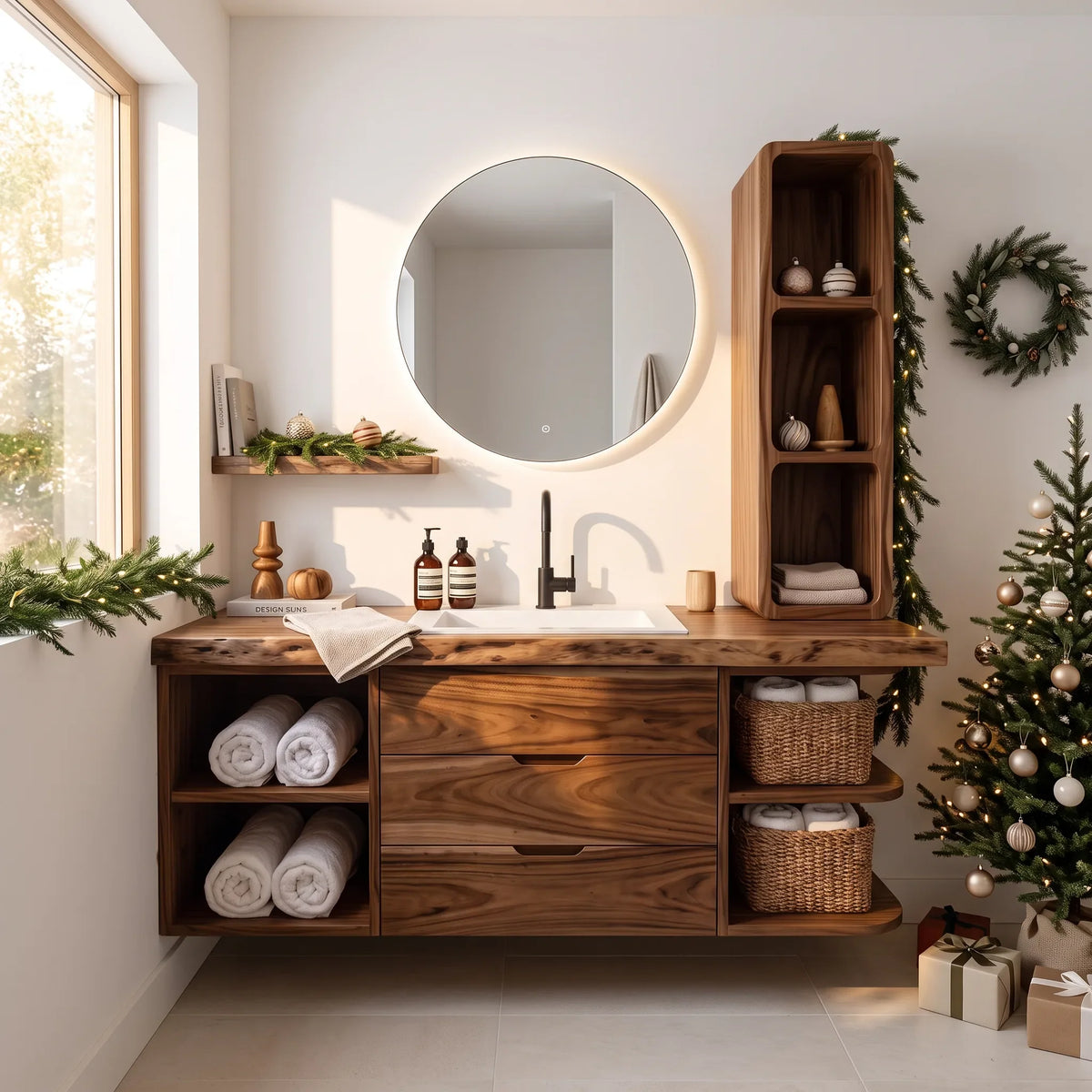Organic Modern Nutcracker Bathroom Vanity Wellness Room