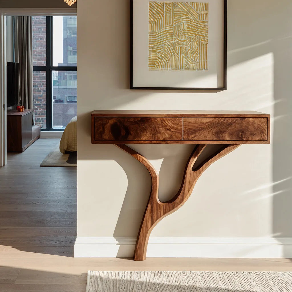 Modern Branch Style Wooden Console Table For Hallway