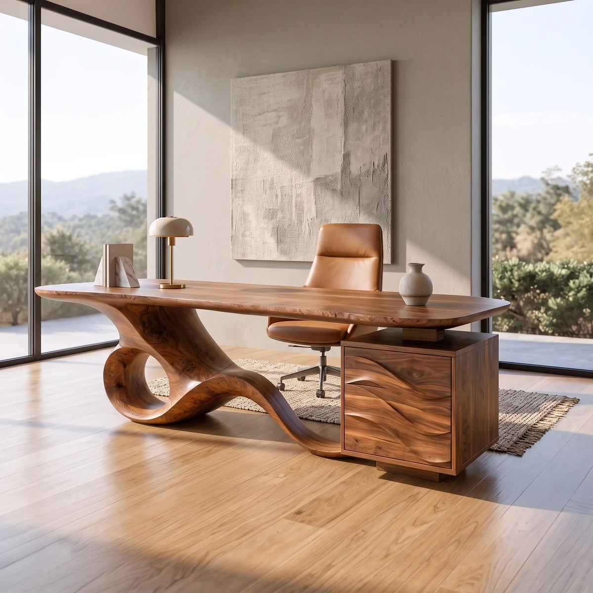 Modern Office Desk With Drawers For Professional Workspace