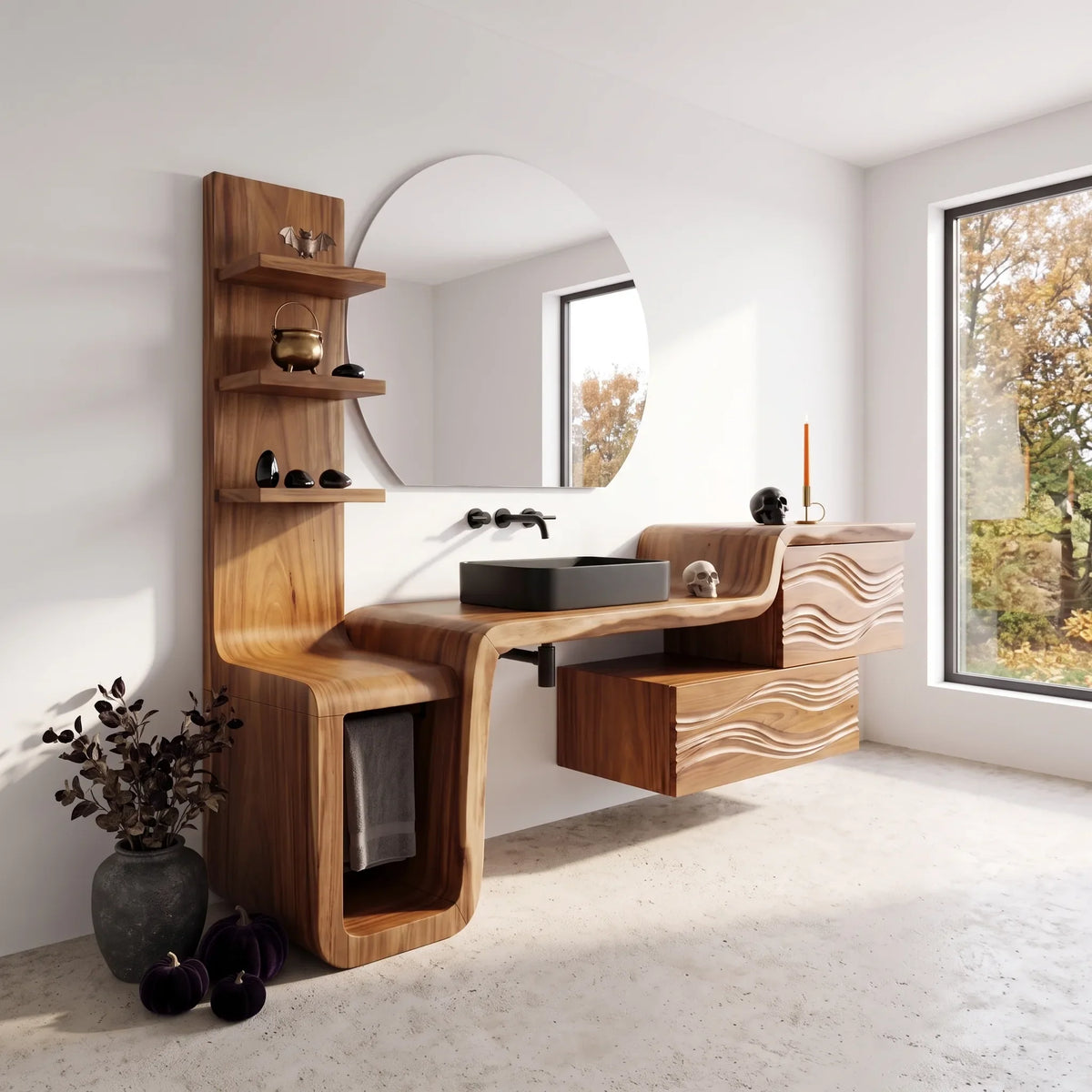 Organic Modern Halloween Bathroom Vanity Luxury Ensuite