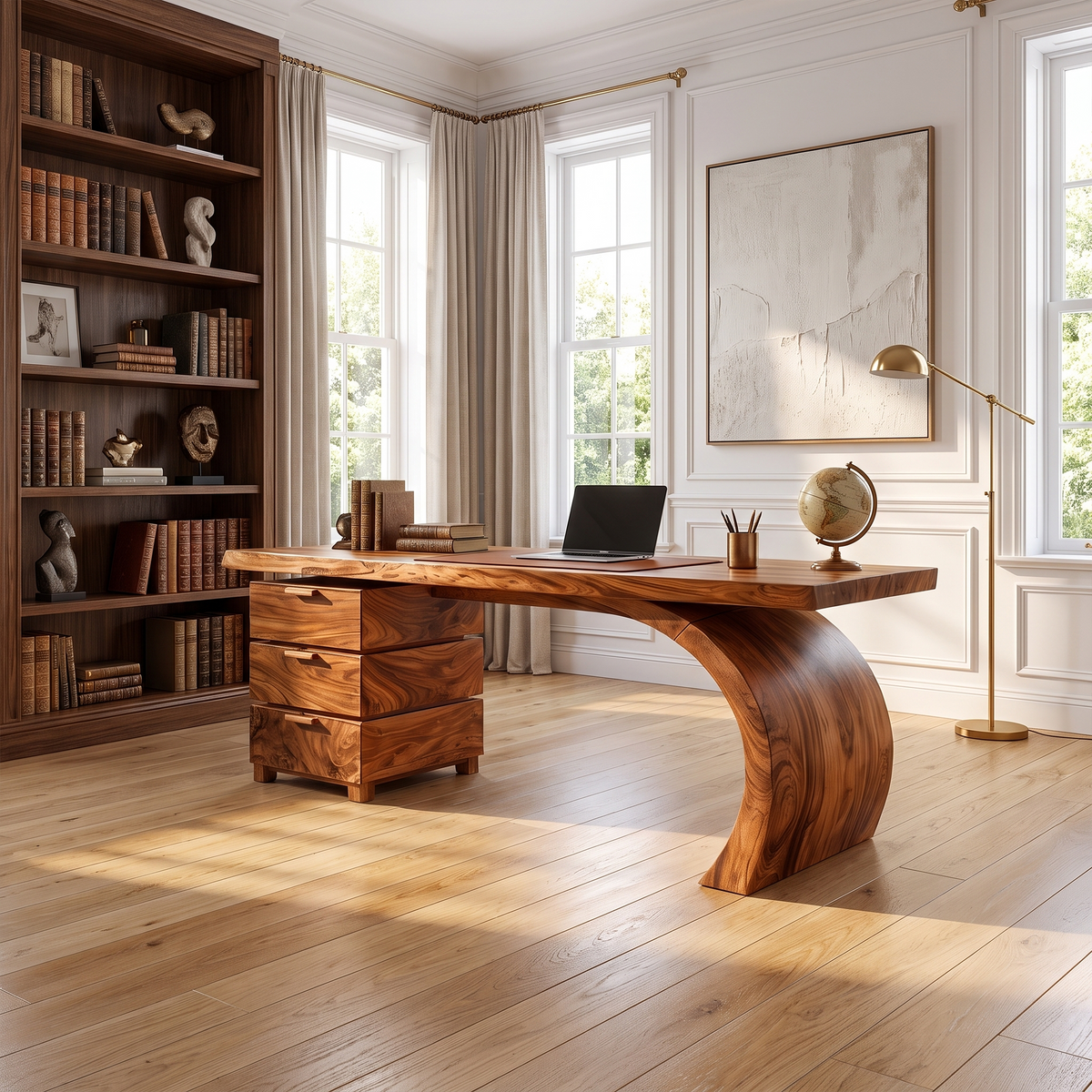 Inviting Office Desk Computer Desk Executive Desk Three Drawers For Home Office