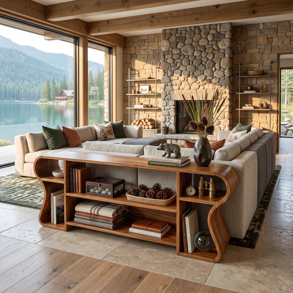 Contemporary Display Console Table For Living Area