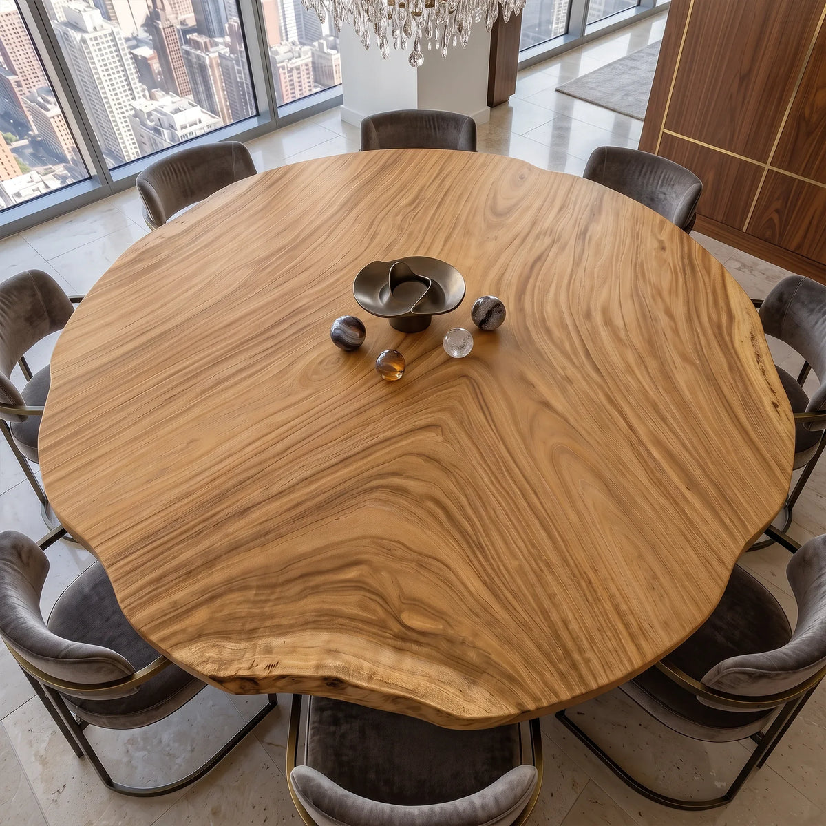 Organic Modern Live Edge Table Top Poolside Dining