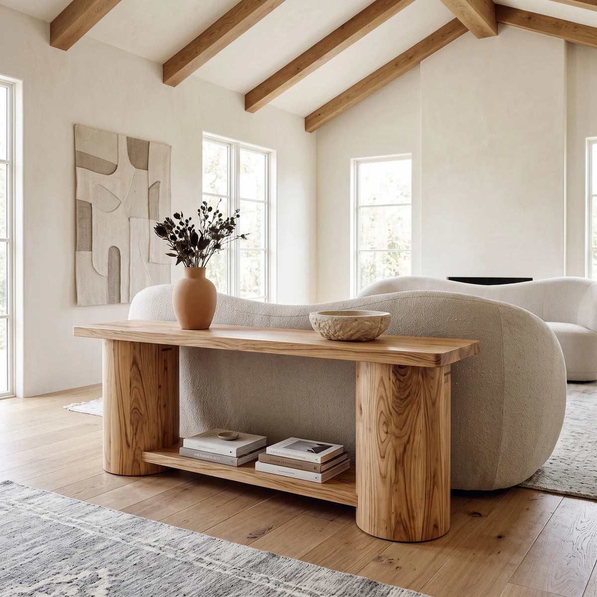 Organic Table Behind Sofa For Living Room