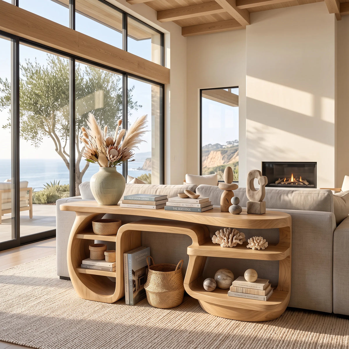 Minimalist Asymmetric Console Table For Lounge Area