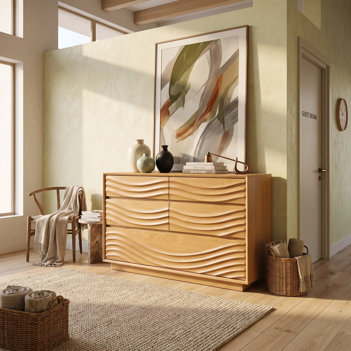 Contemporary Ripple Nursery Dresser For Baby Room