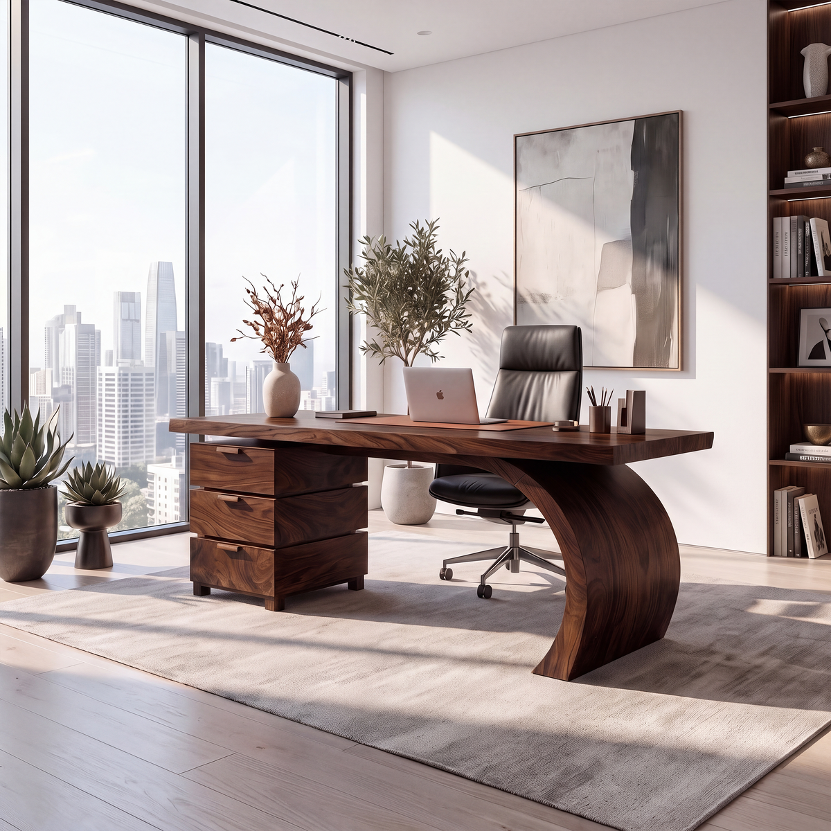 Inviting Office Desk Computer Desk Executive Desk Three Drawers For Home Office