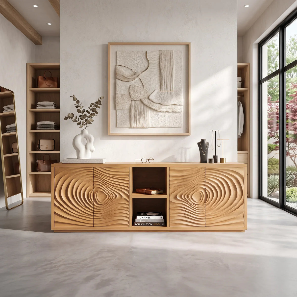 Handcrafted Organic Wave Sideboard Modern Dining Room