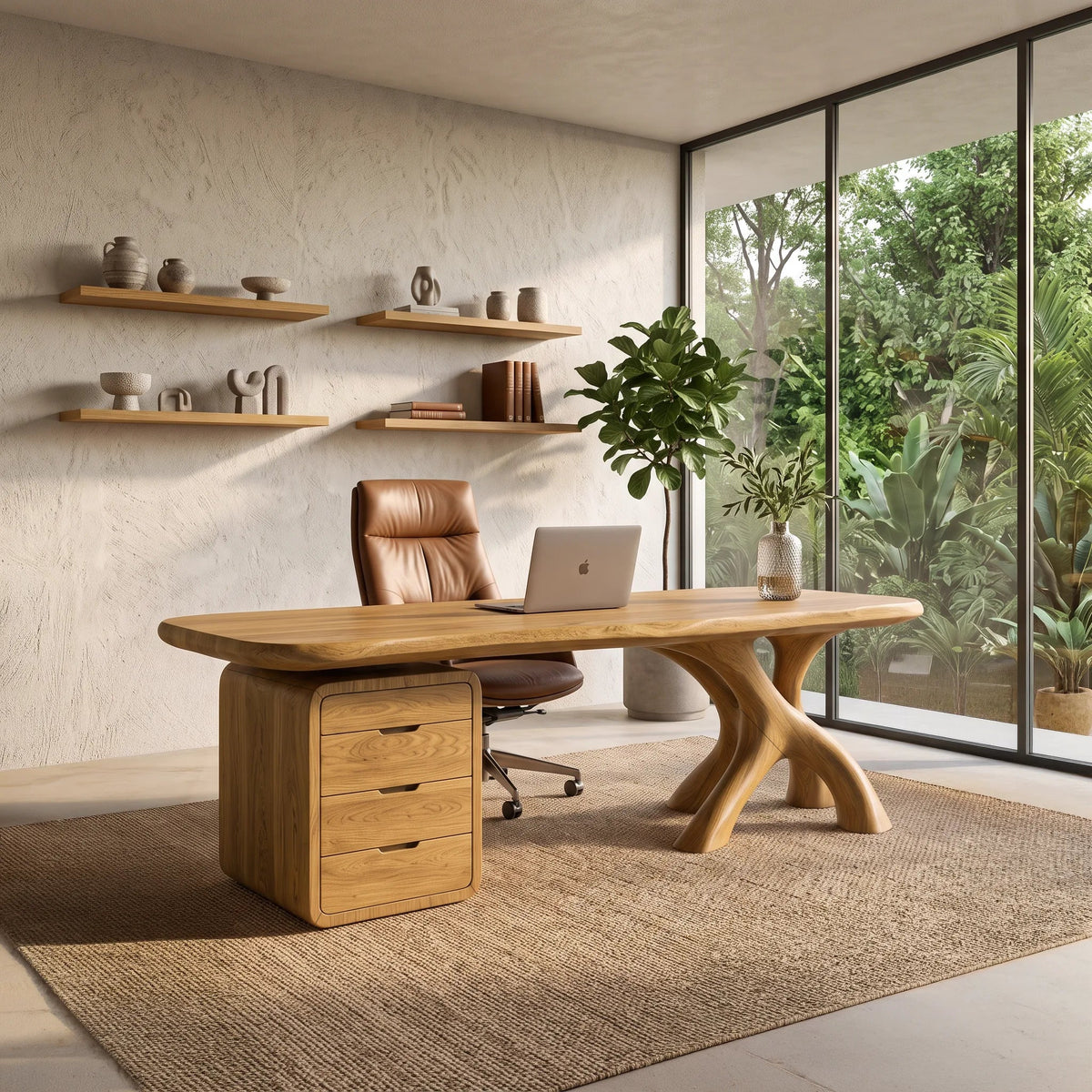 Modern Executive Desk Sculptural Base With Drawers Executive Office