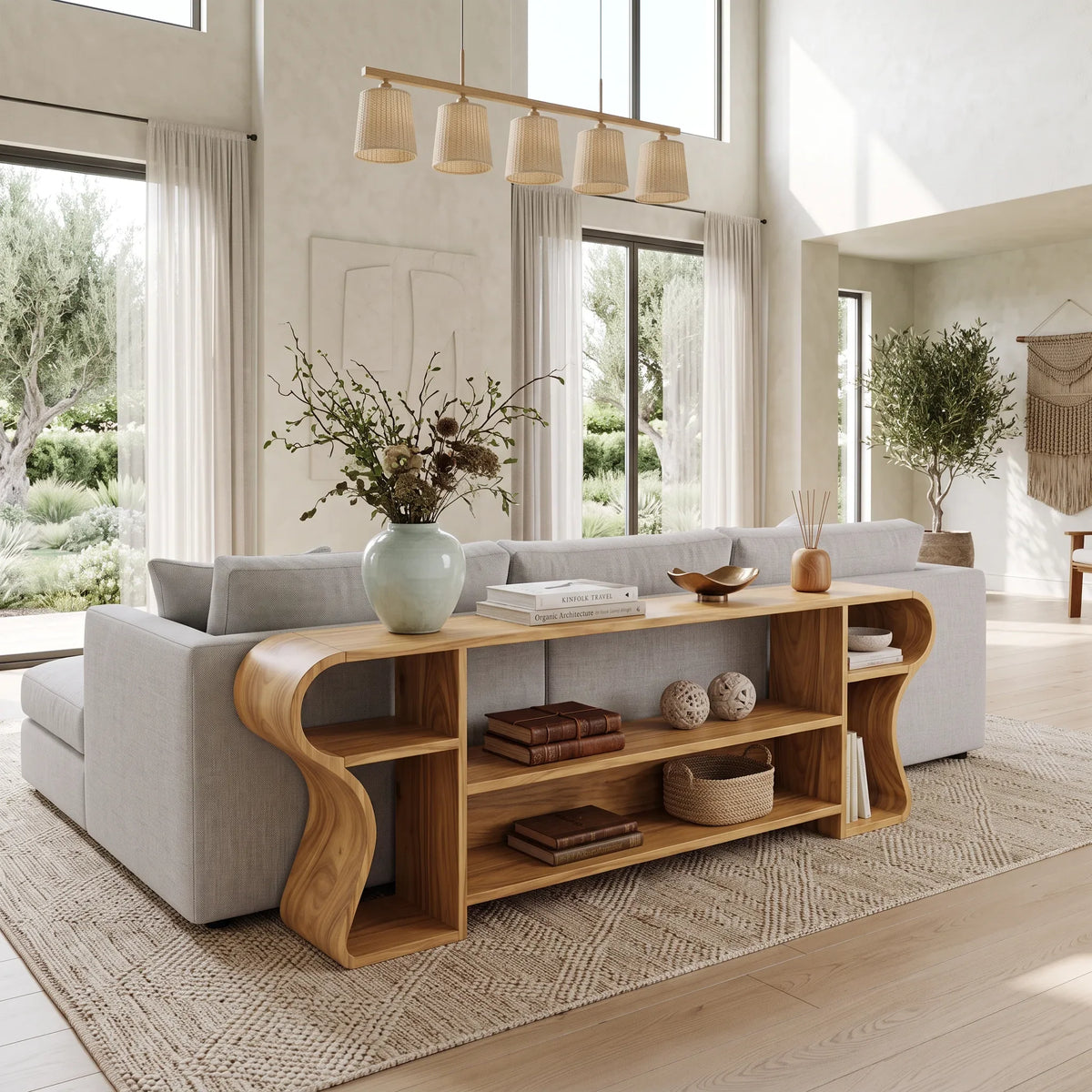 Contemporary Display Console Table For Living Area