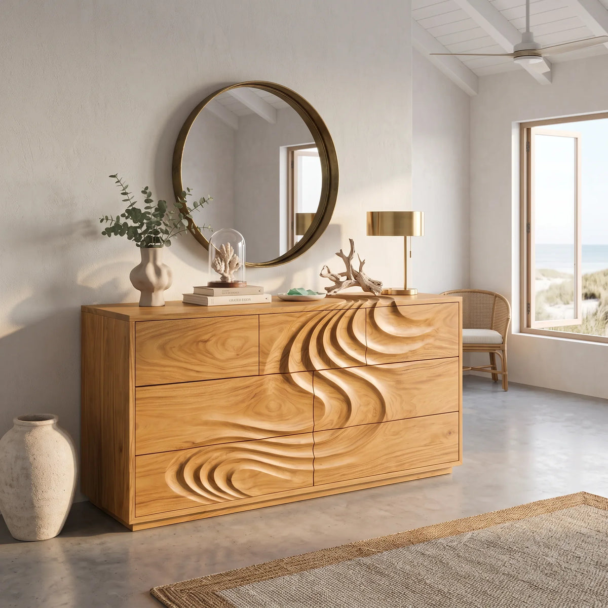 Modern Wave Chest Dresser For Master Bedroom