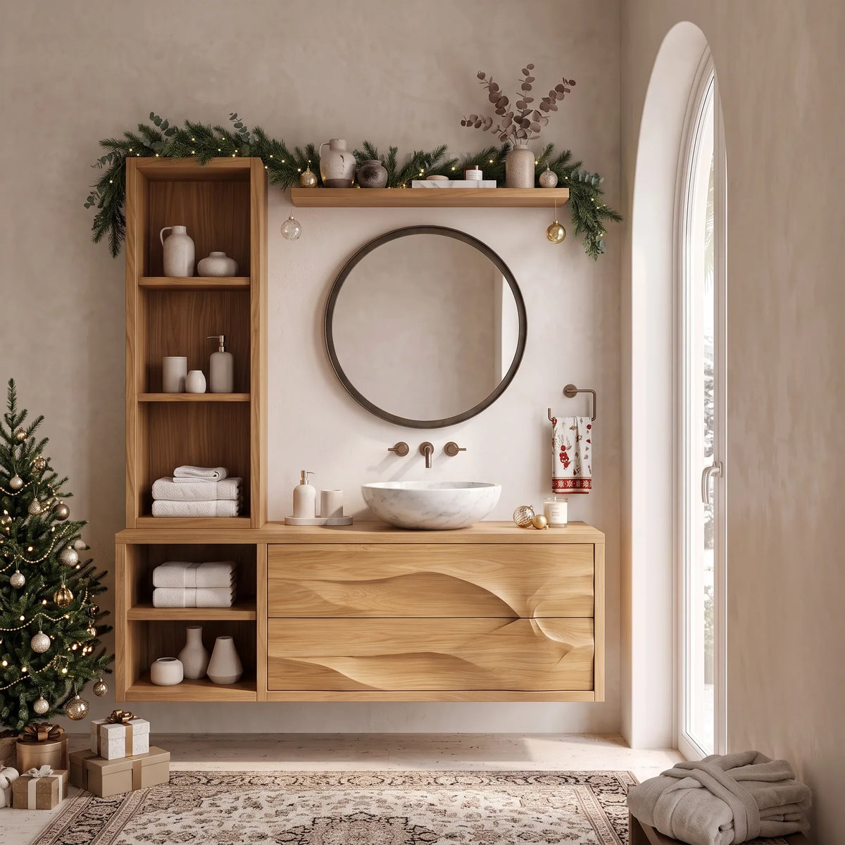 Mid Century Christmas Floating Vanity Urban Apartment