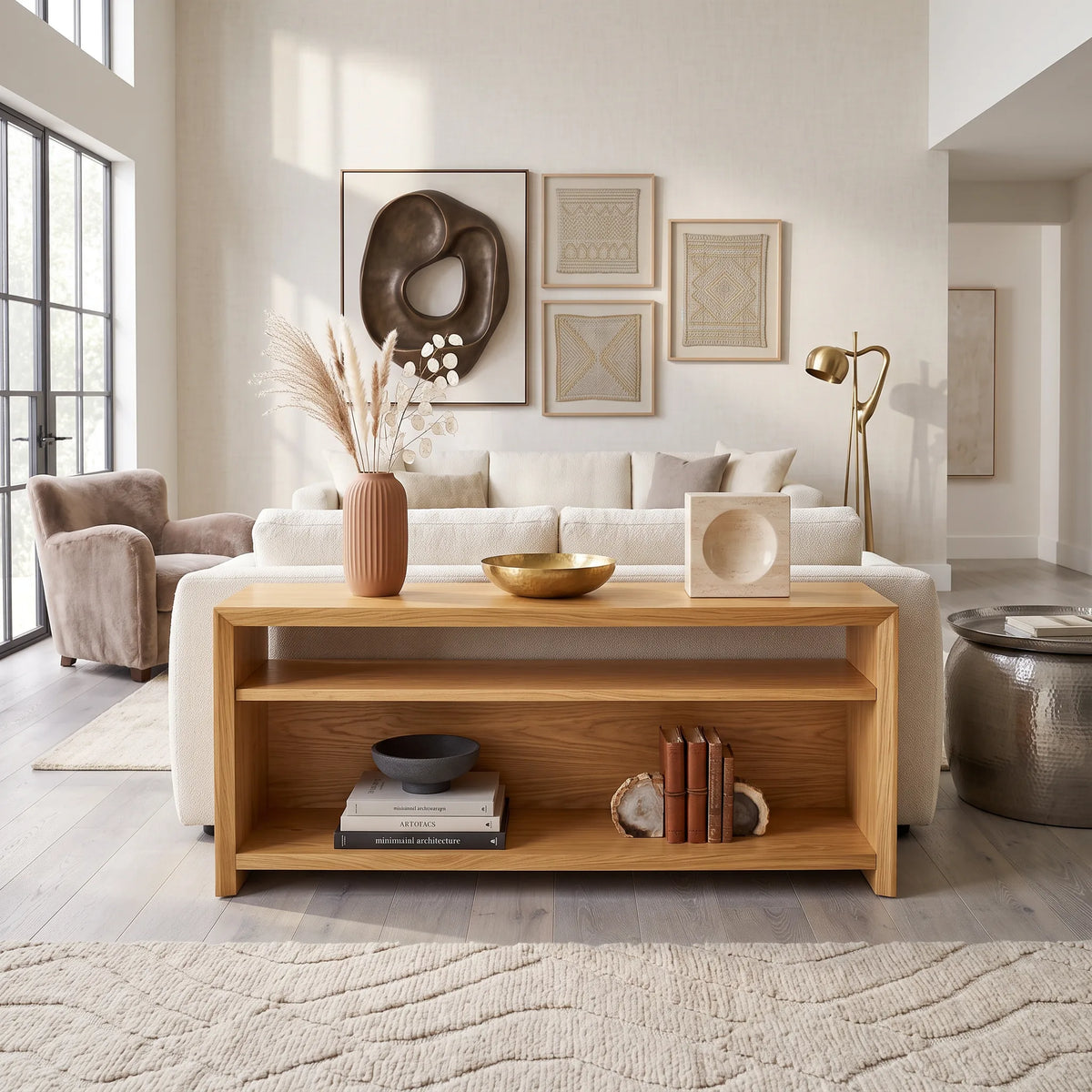 Organic Open Frame Console For Modern Hallway