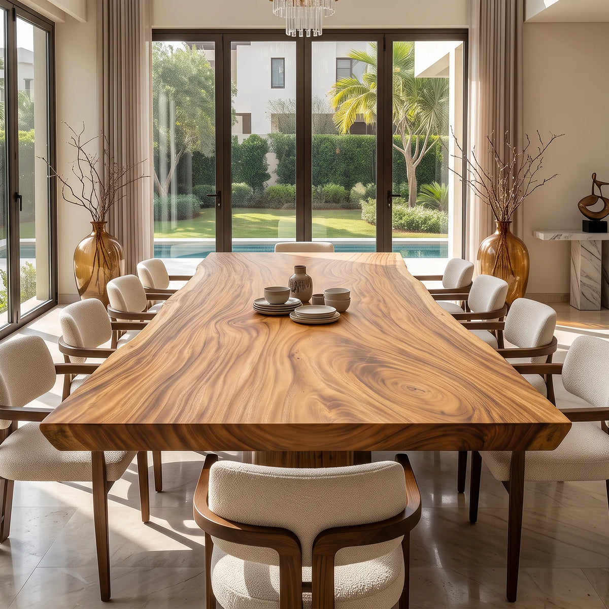 Rustic Live Edge Dining Table Top 8 Seater