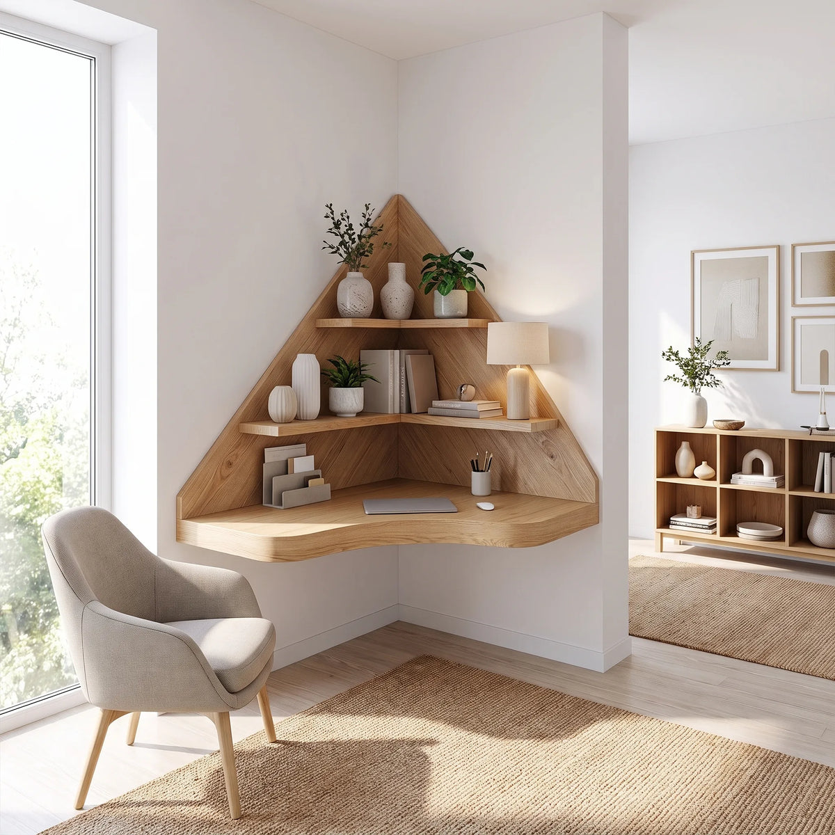 Calm Writing Desk Home Office Desk Computer Desk Corner Shelves For Living Room