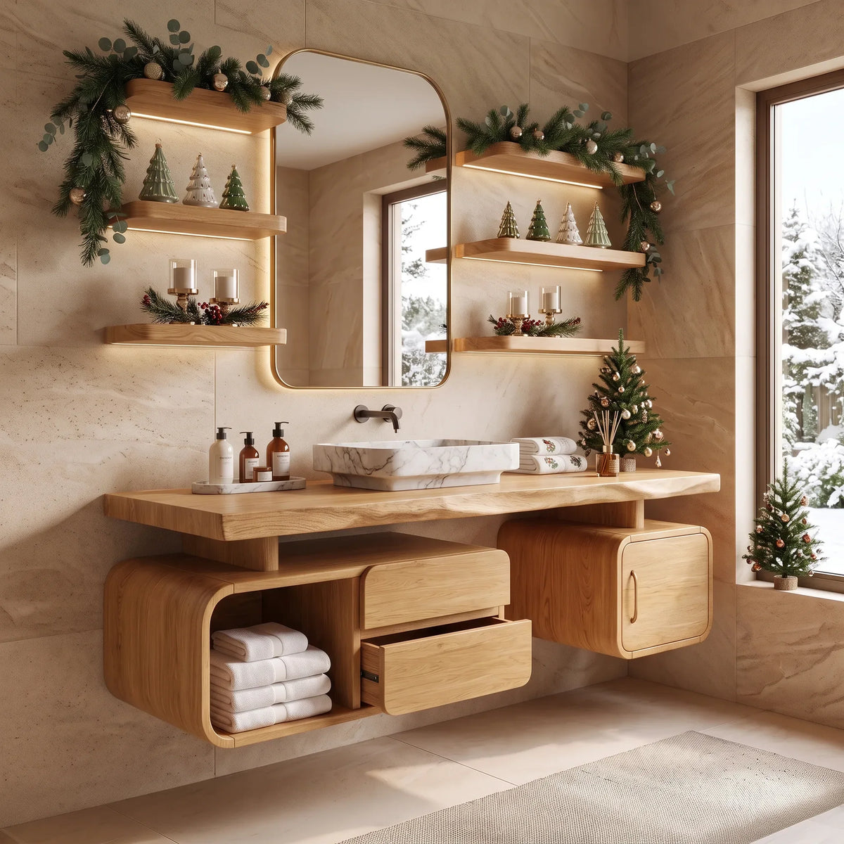 Handcrafted Organic Modern Christmas Vanity Beach Retreat