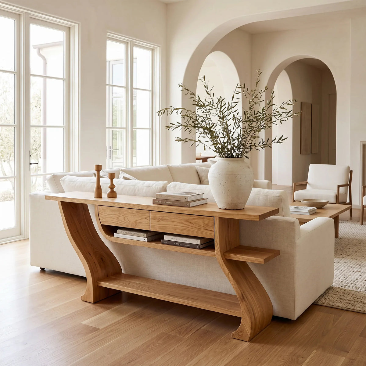 Organic Modern Table Behind Sofa For Living Room