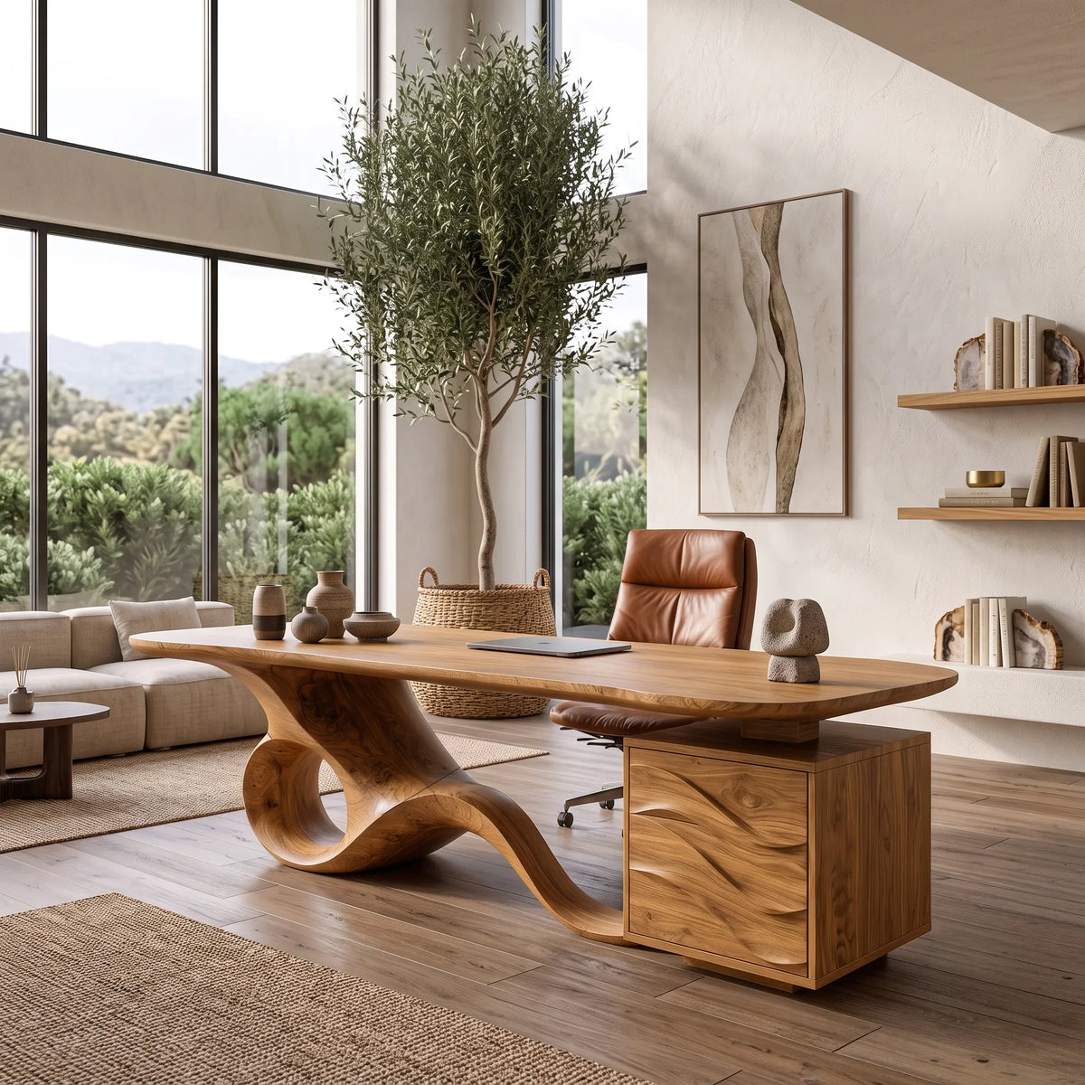 Modern Office Desk With Drawers For Professional Workspace